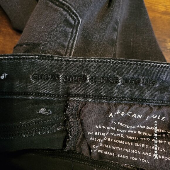 American Eagle Jeans 6 S Jegging Curvy Highest Rise Next Level Stretch Black - Picture 5 of 13